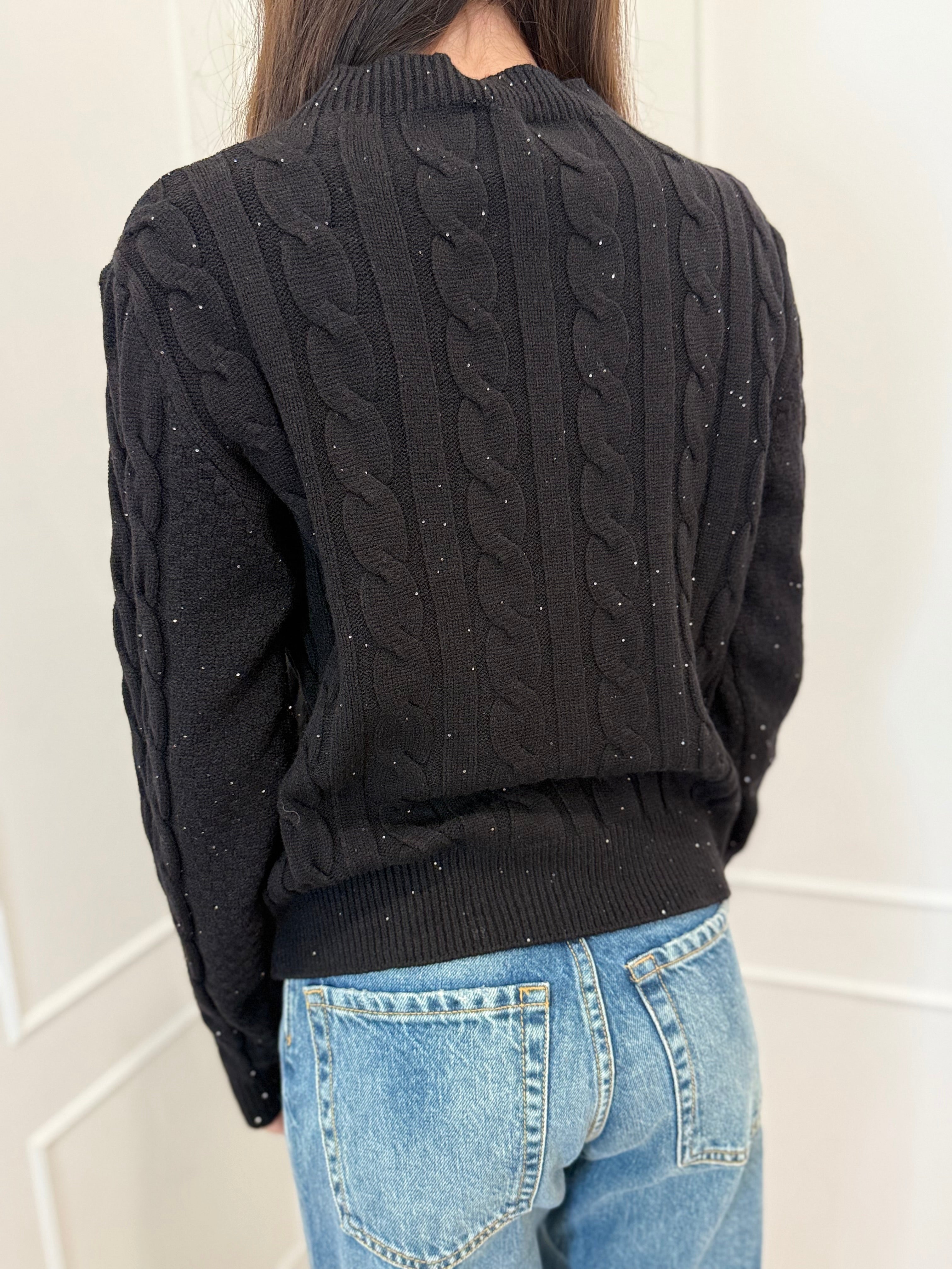 Maglia trecce con micro paillettes Susy mix