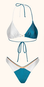 Bikini Donna Me Fui Triangolo con Slip Americano fisso Petrolio