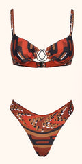 Bikini Donna Me fui Reggiseno ferretto con Slip Americano fisso Fantasia