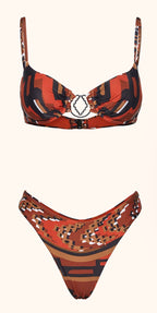 Bikini Donna Me fui Reggiseno ferretto con Slip Americano fisso Fantasia