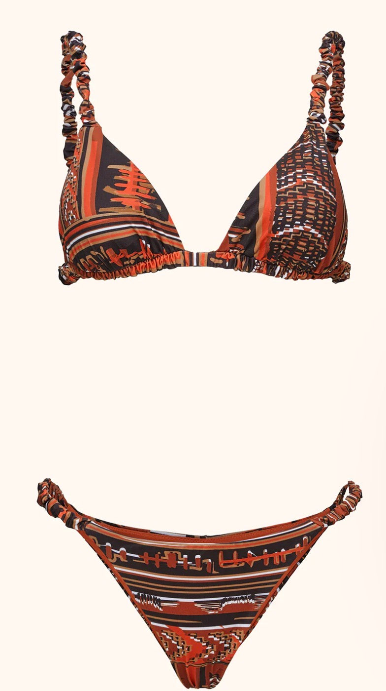 Bikini Donna Me Fui Triangolo con Slip Fisso Fantasia