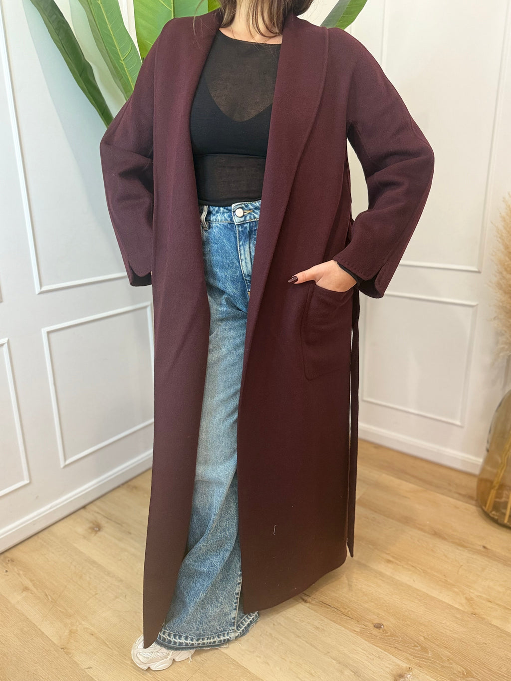 Cappotto Lungo con Cintura BORDAUX vicolo
