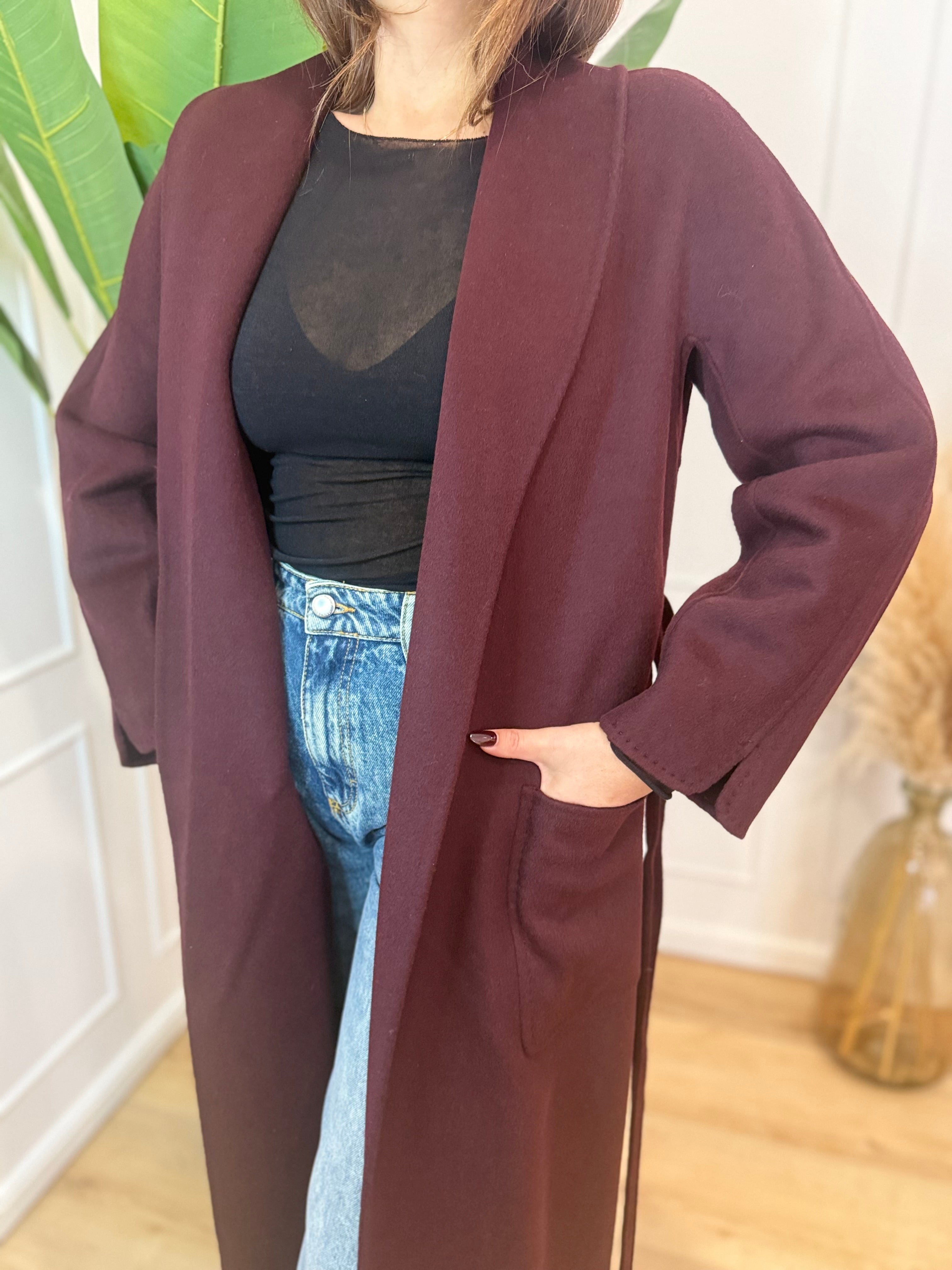 Cappotto Lungo con Cintura BORDAUX vicolo