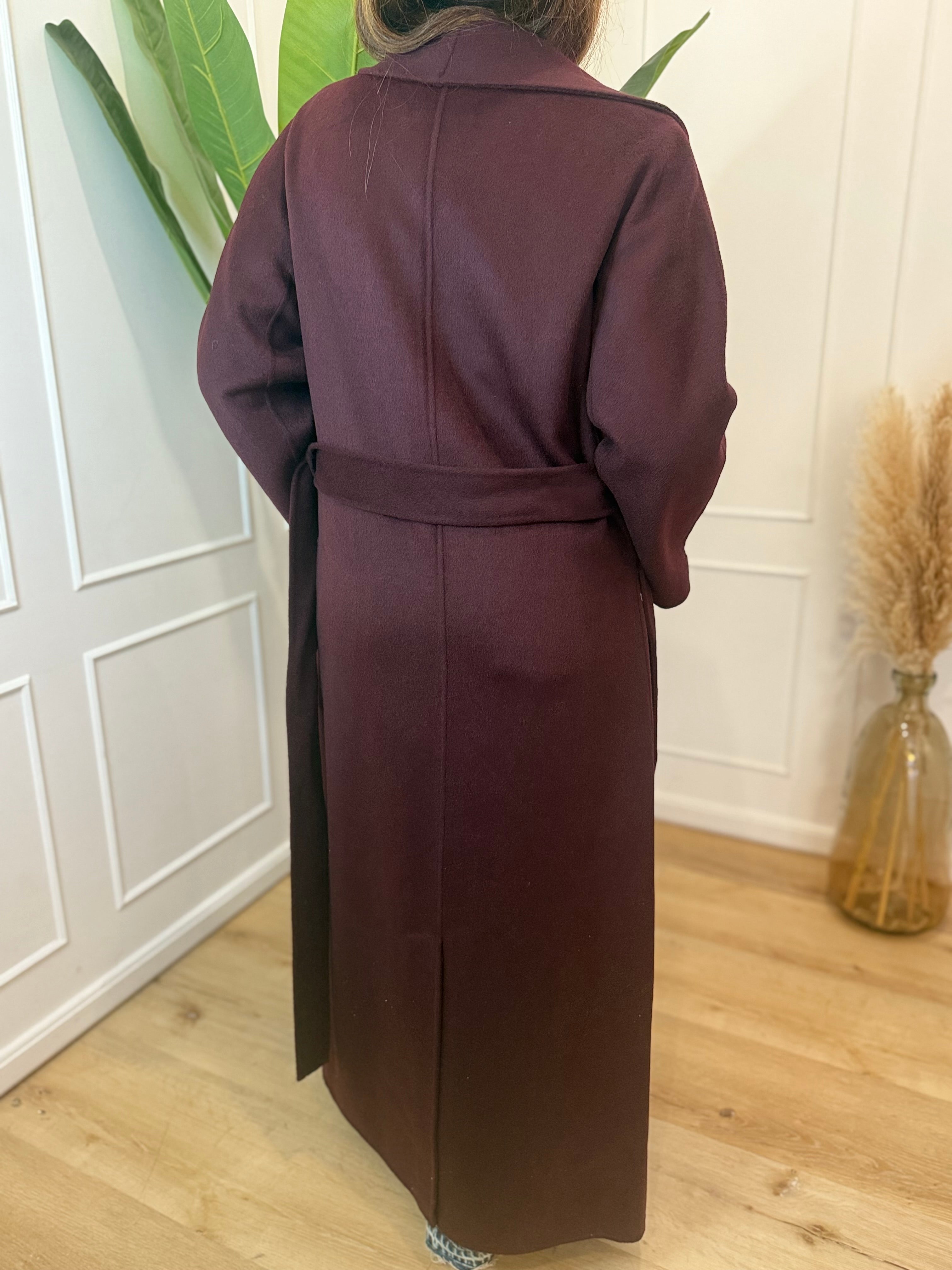 Cappotto Lungo con Cintura BORDAUX vicolo