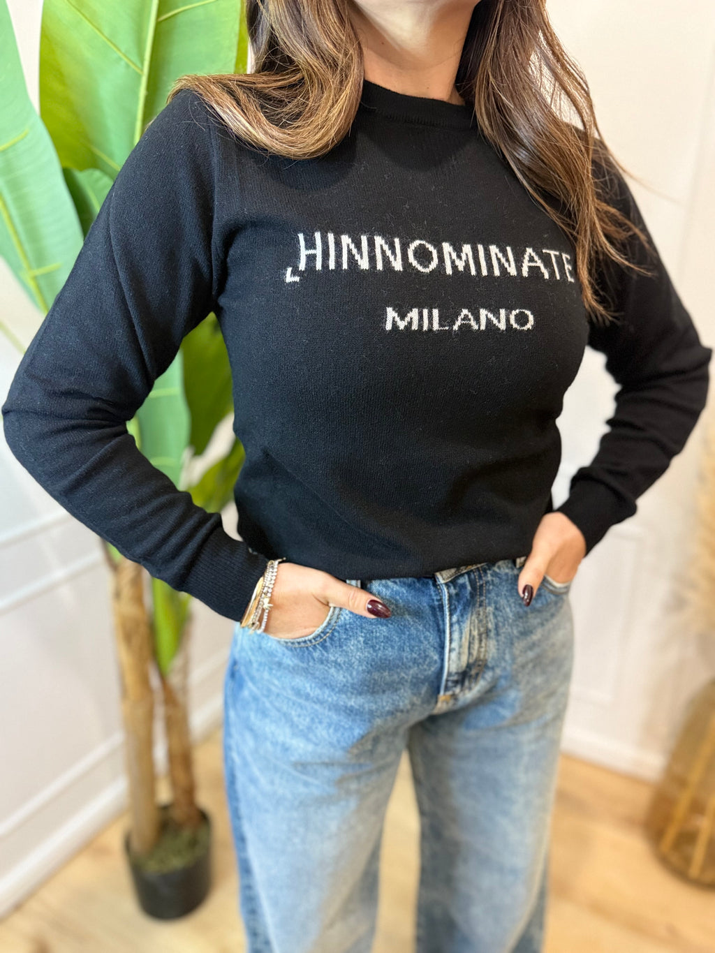 Maglia Paricollo nera Hinnominate