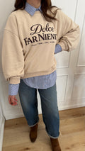 Felpa beige dolce far niente vicolo