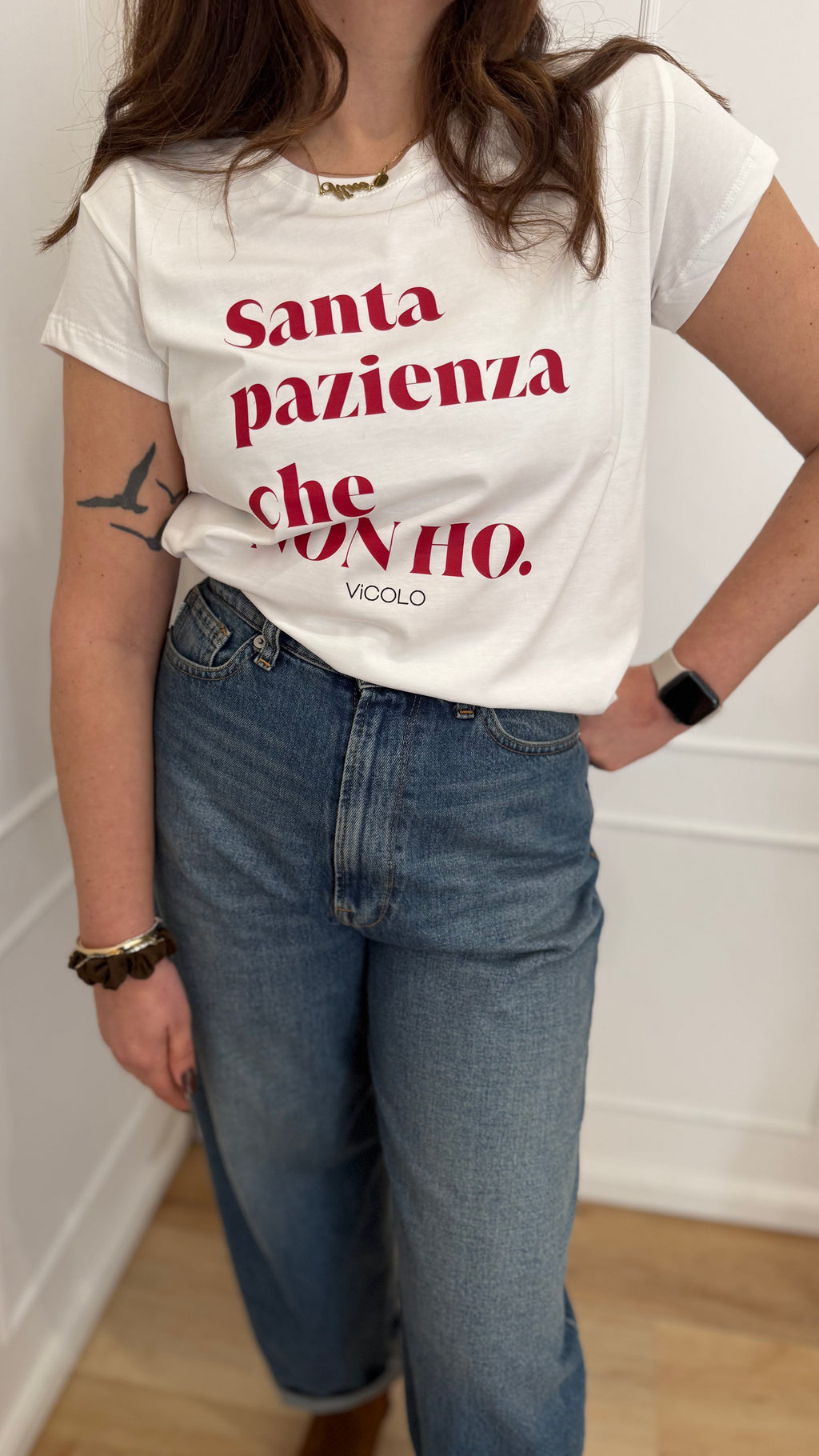 T shirt santa pazienza che non ho vicolo