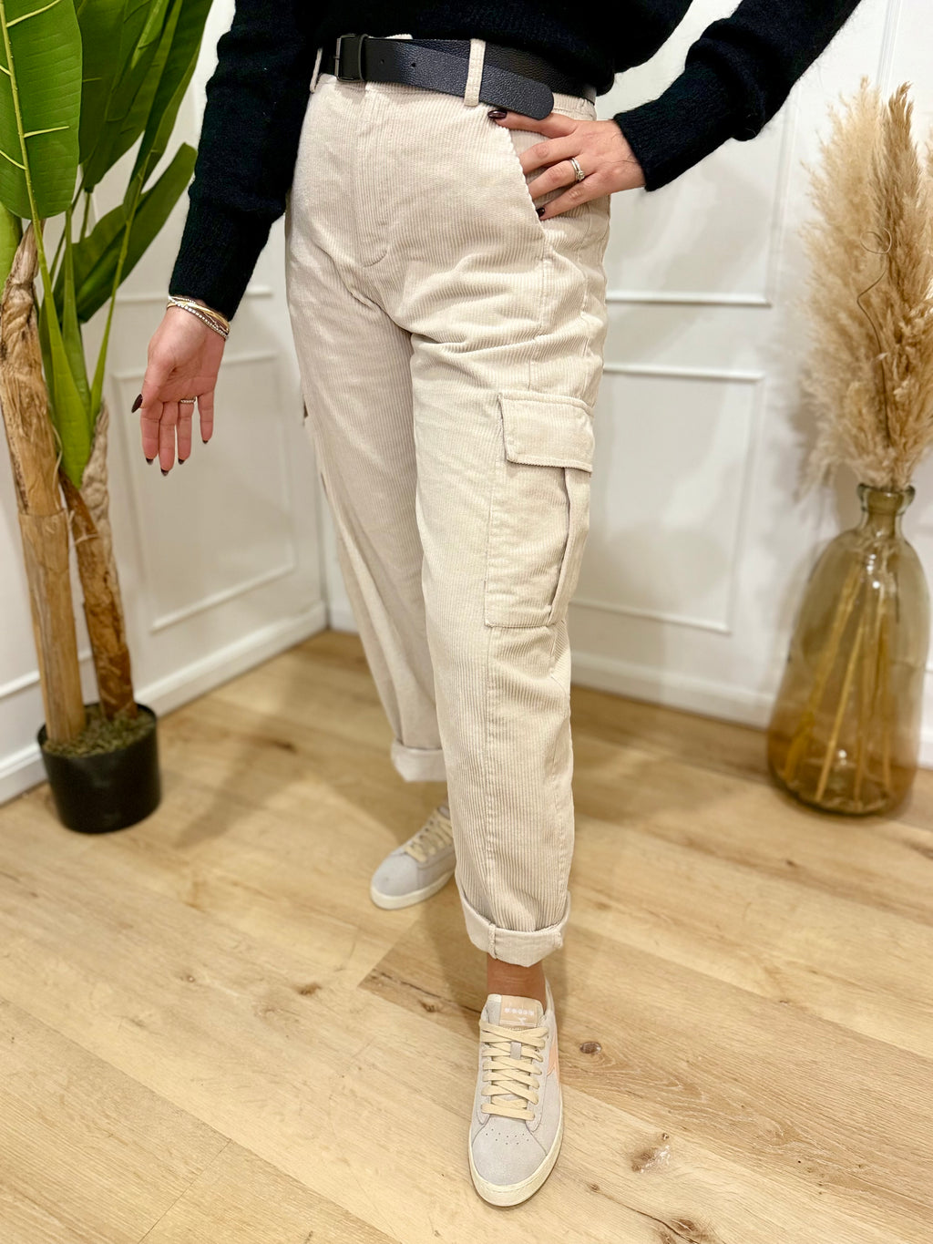 Pantalone tasconato panna Susy mix