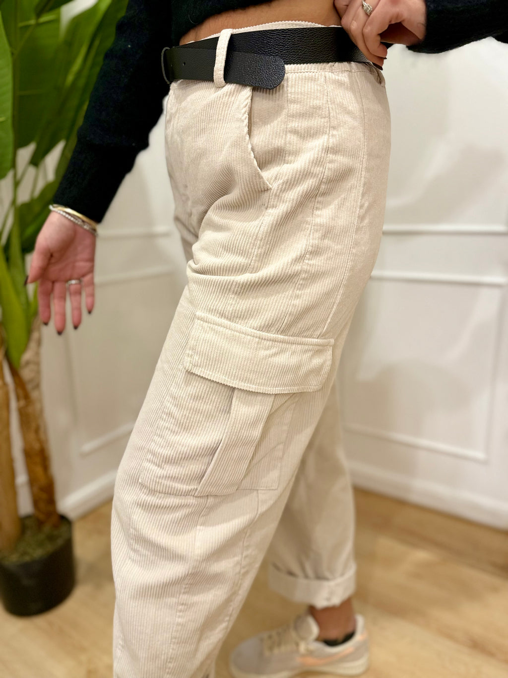 Pantalone tasconato panna Susy mix