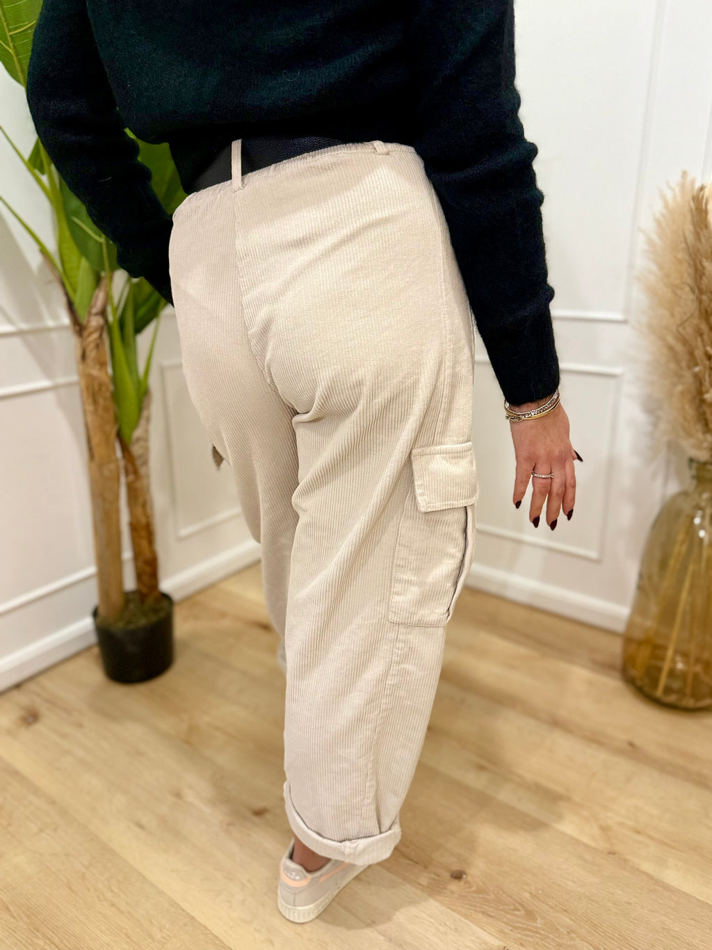 Pantalone tasconato panna Susy mix
