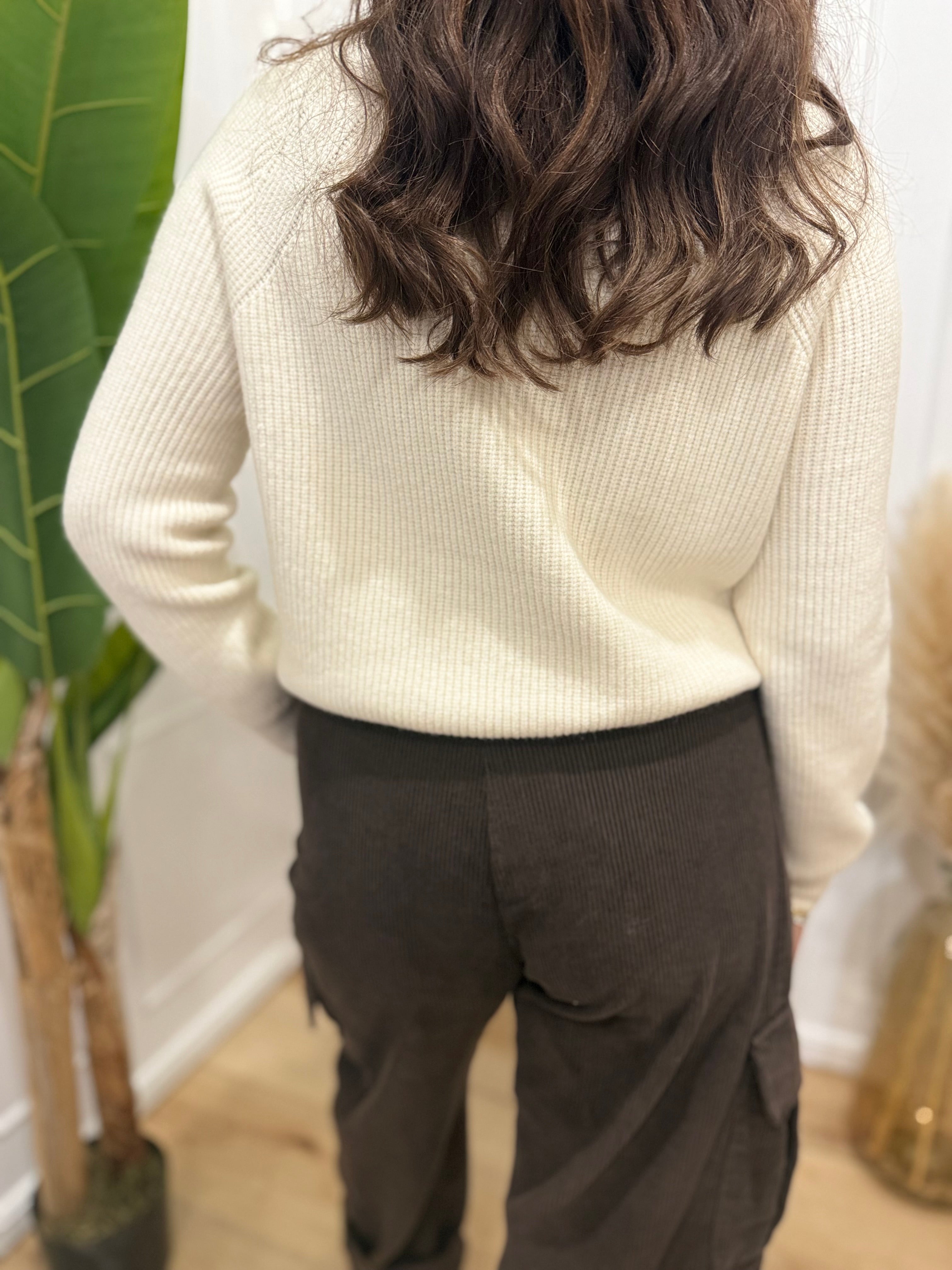 Maglia collo alto panna Susy Mix