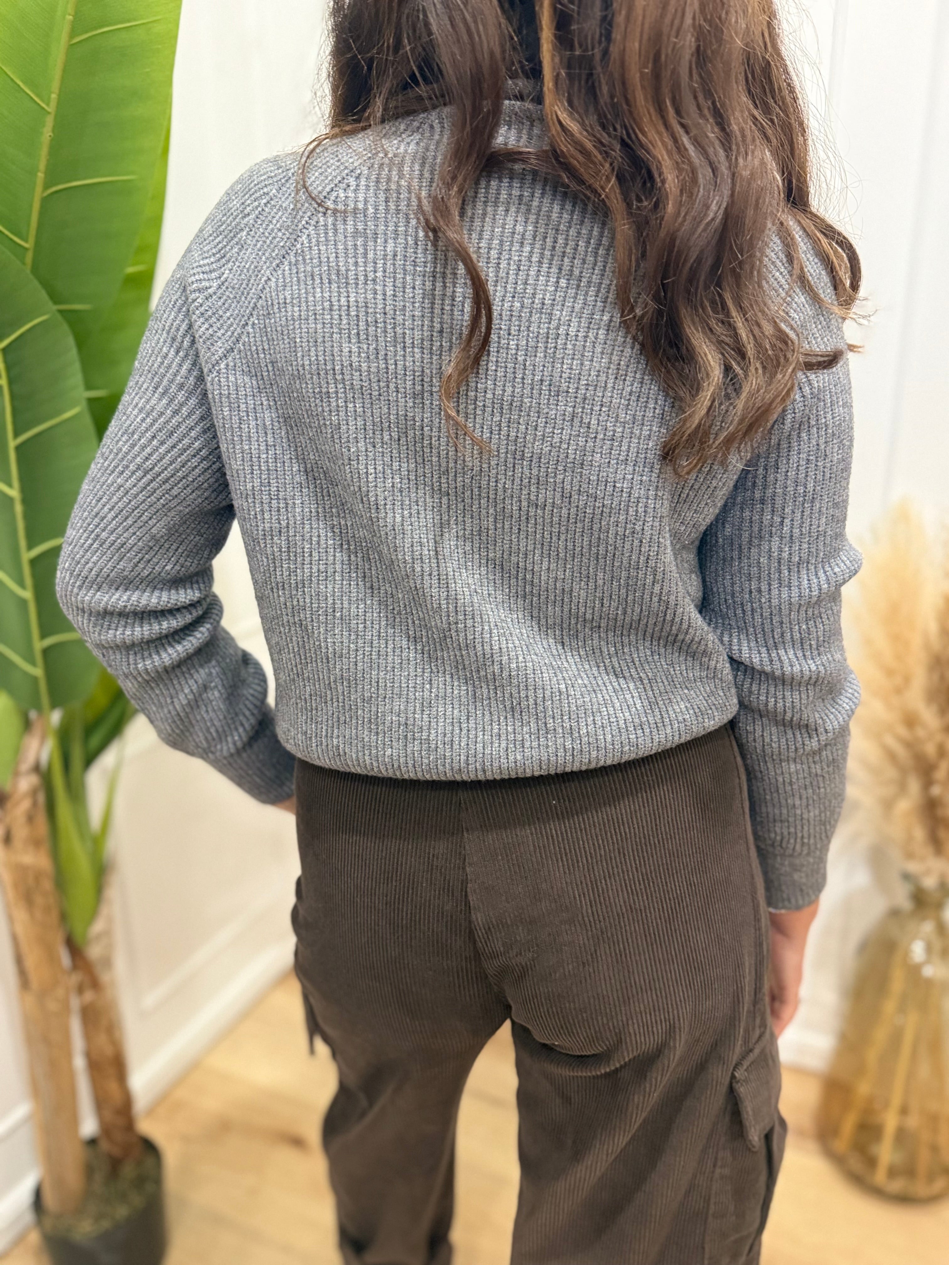 Maglia collo alto grigia Susy Mix