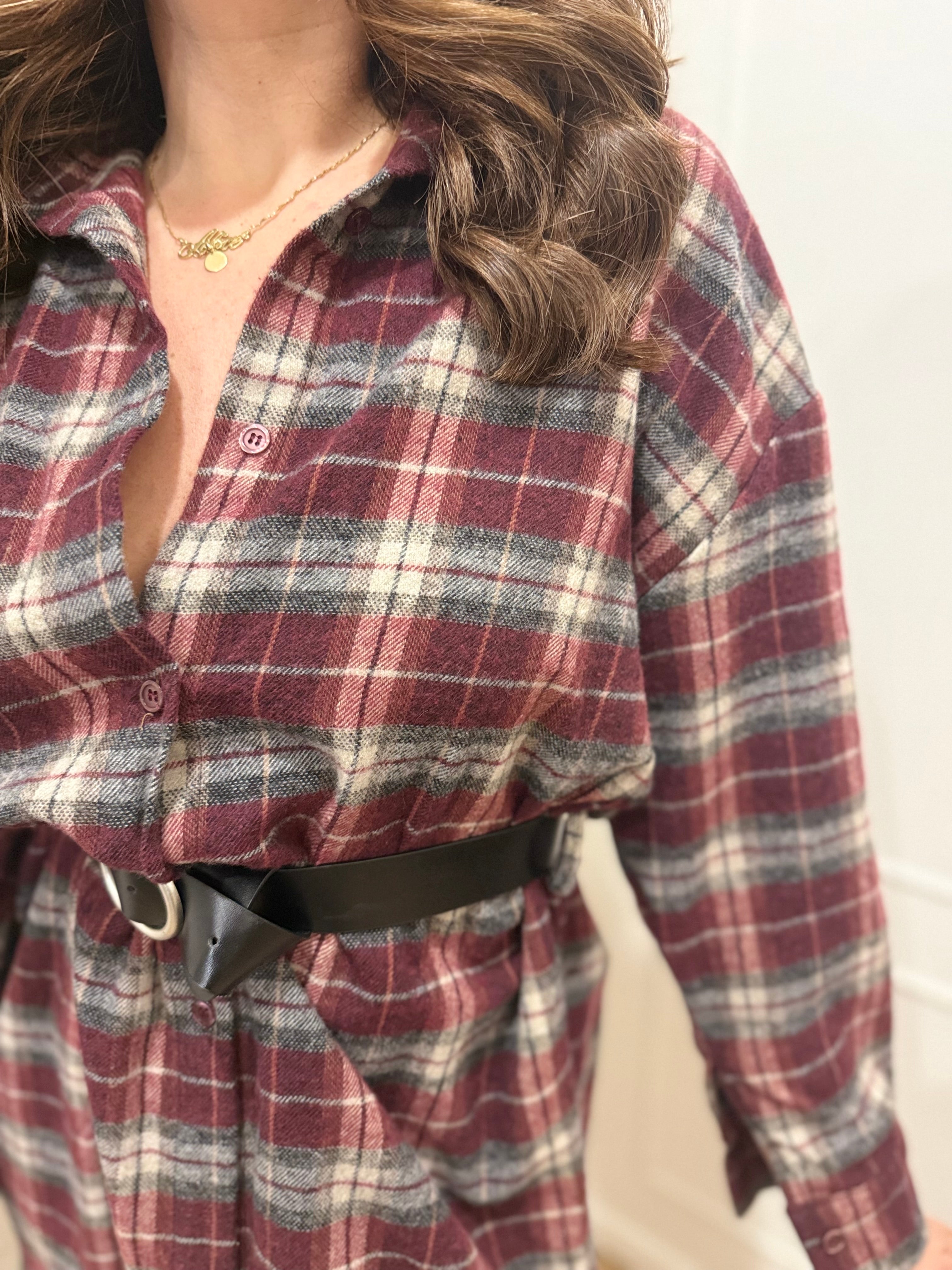 Camicia quadri Susy Mix bordeaux