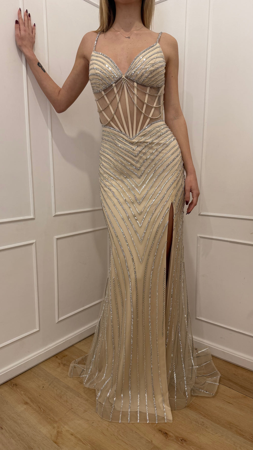 Abito champagne Vivien Luxury