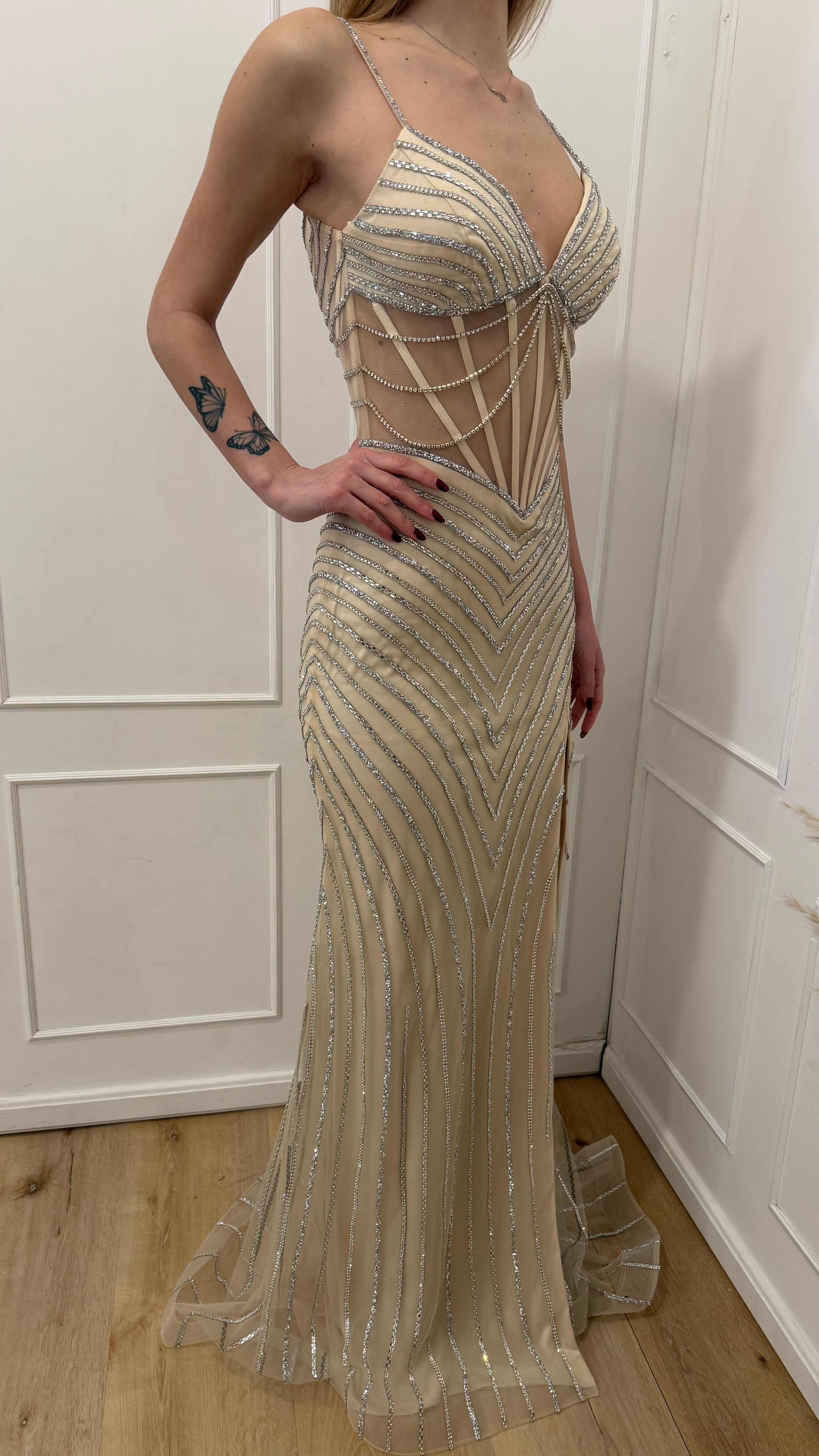 Abito champagne Vivien Luxury