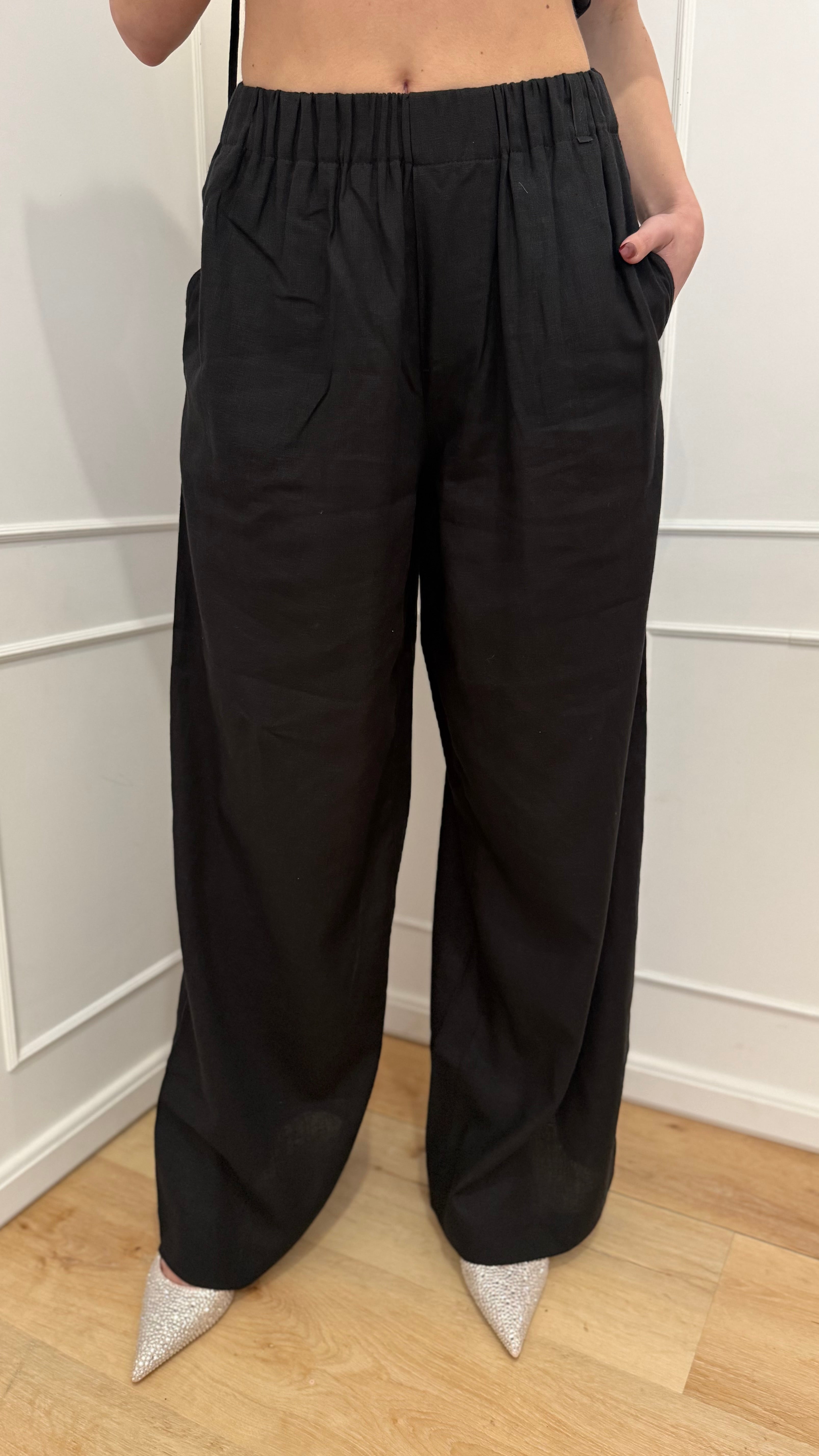 Pantalone in lino nero Hinnominate