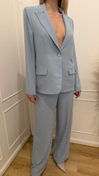 Tailleur giacca monopetto celeste kontatto