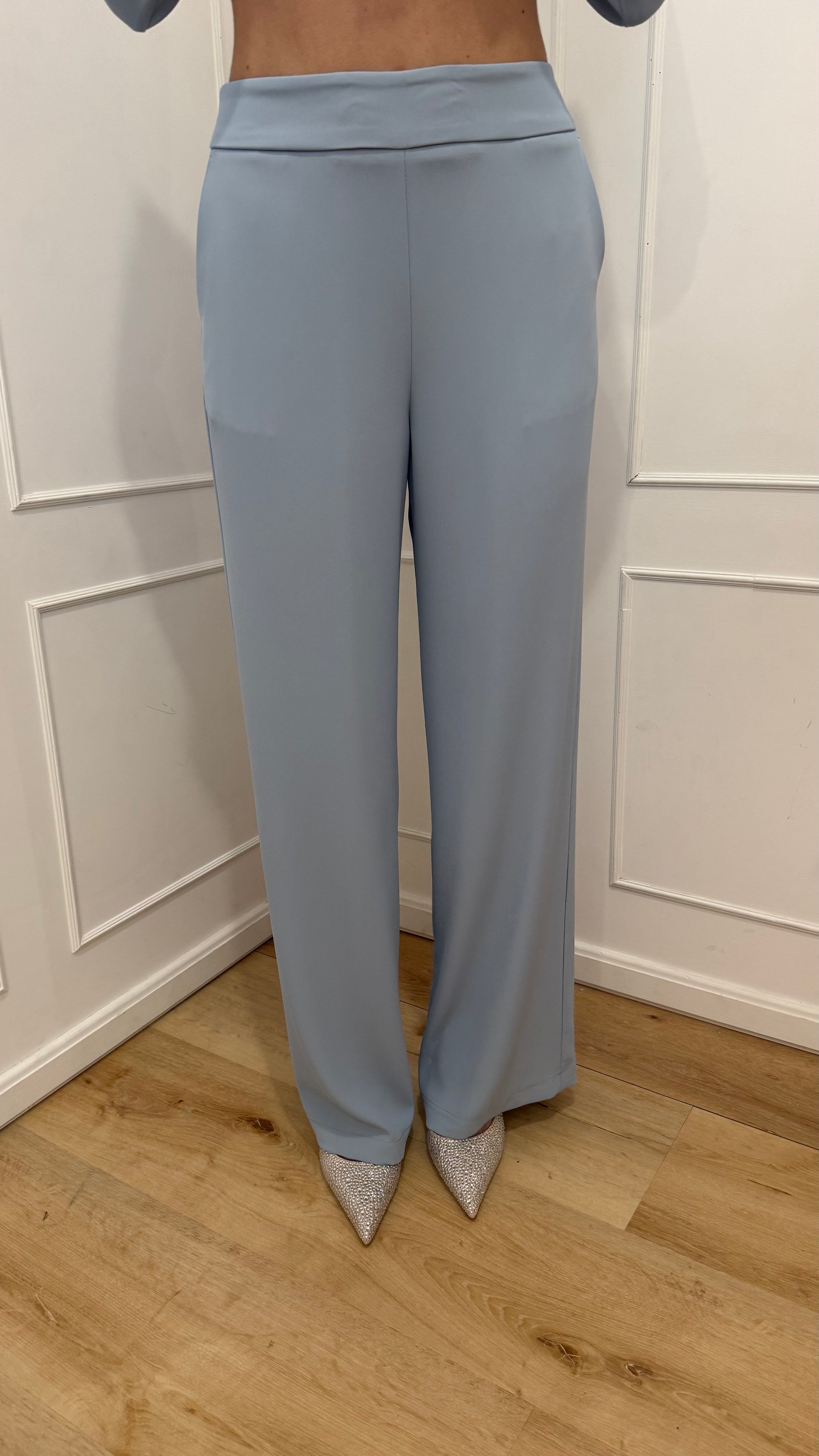 Tailleur giacca monopetto celeste kontatto