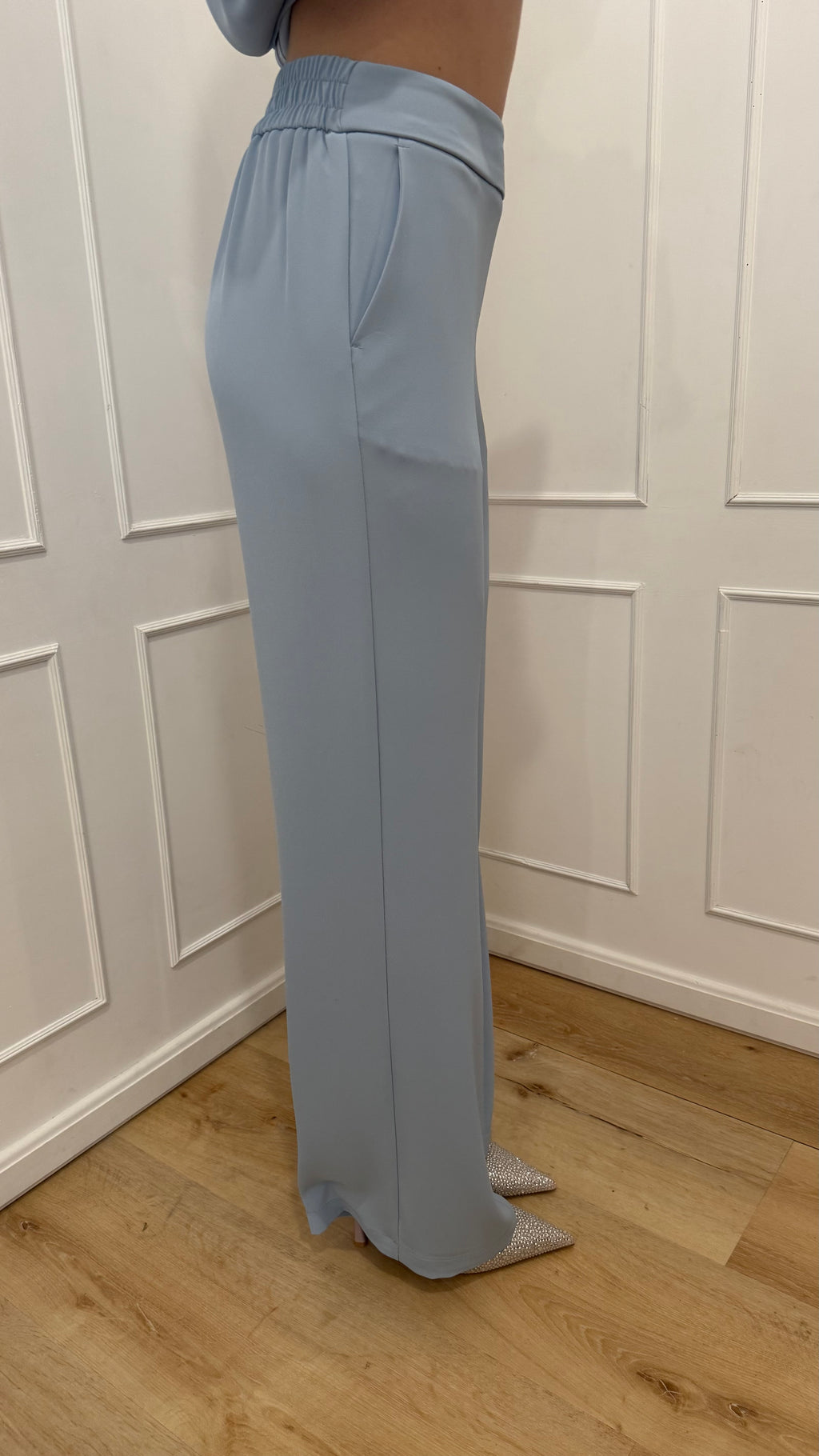 Tailleur giacca monopetto celeste kontatto