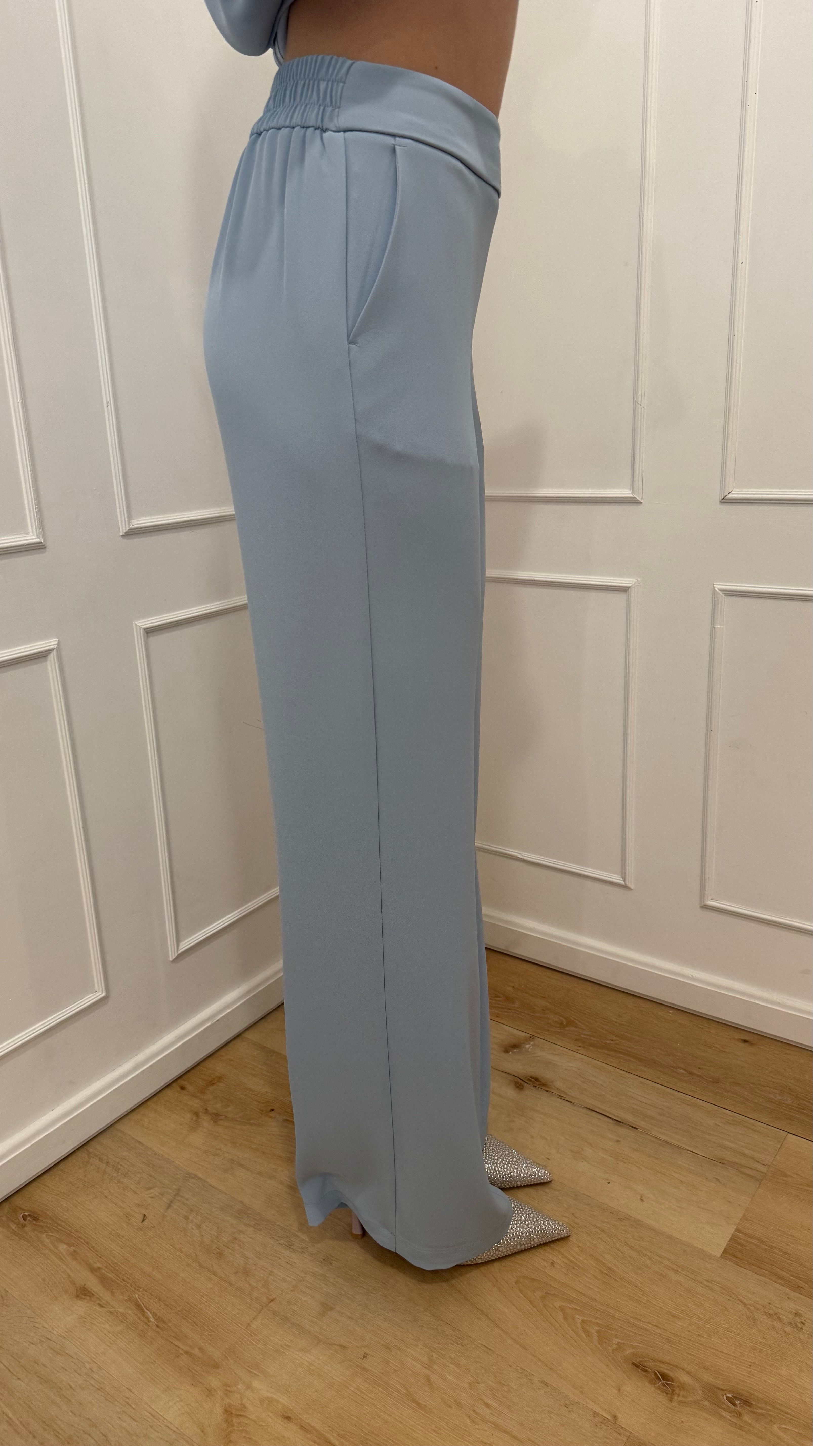 Tailleur giacca monopetto celeste kontatto