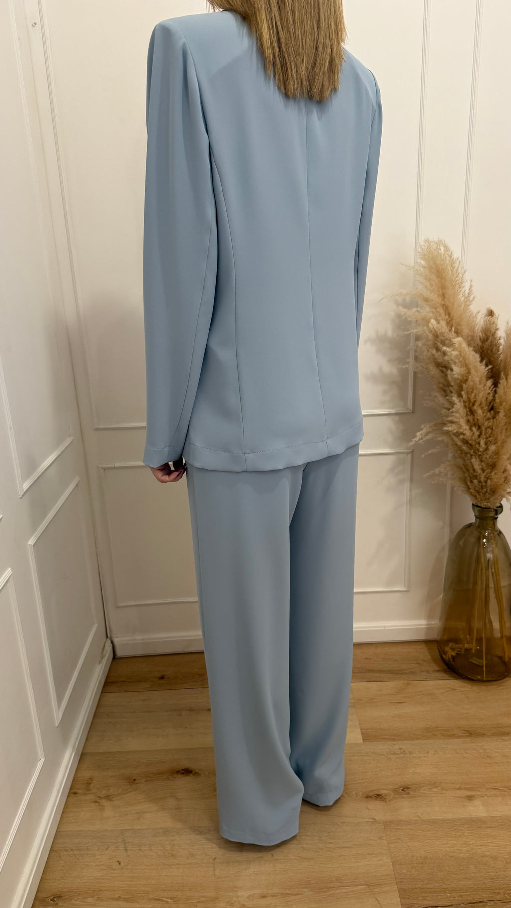 Tailleur giacca monopetto celeste kontatto