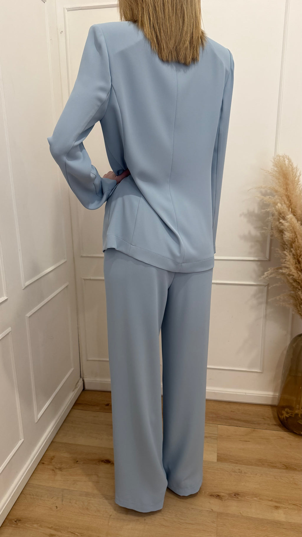 Tailleur giacca monopetto celeste kontatto