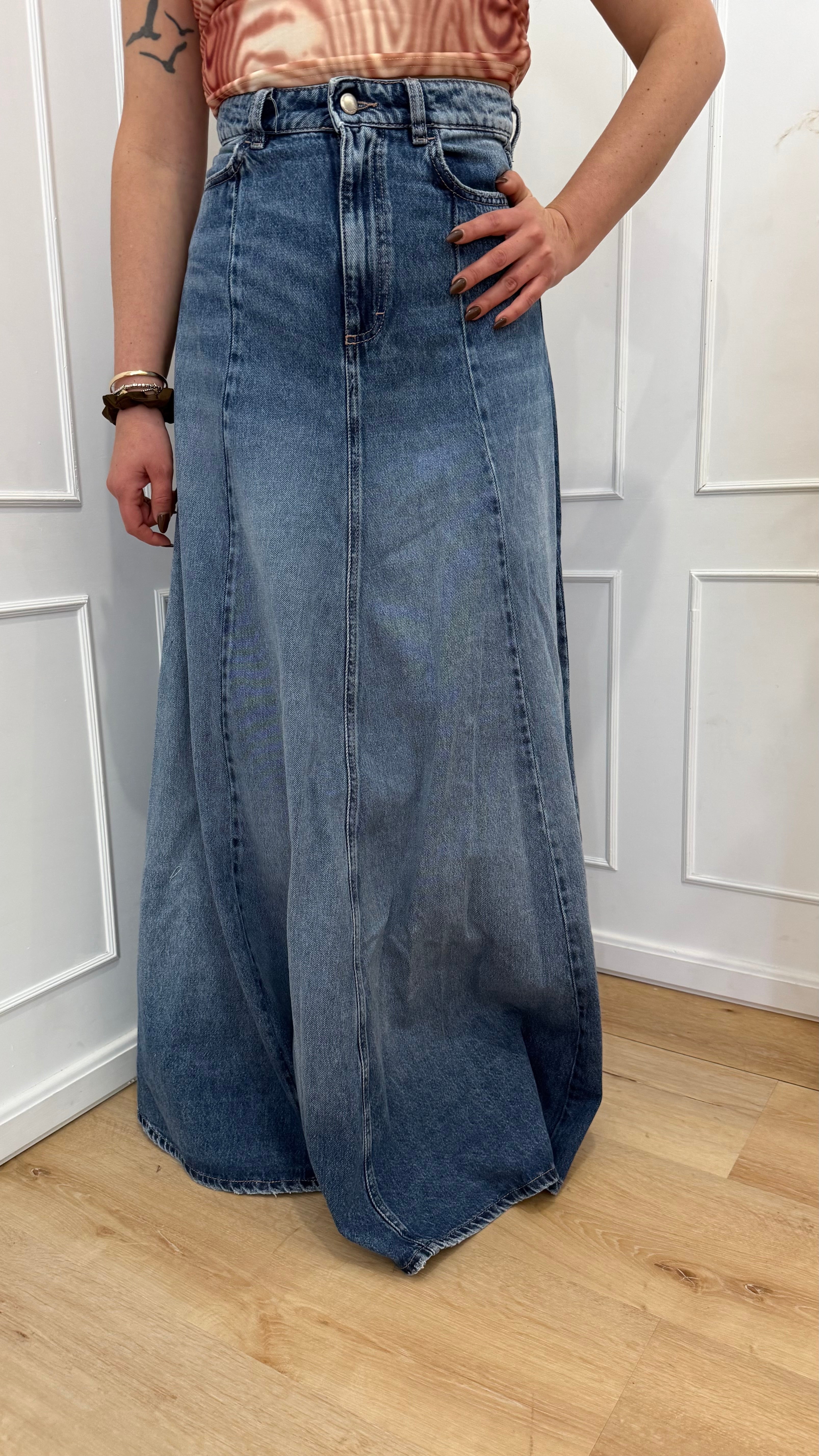 Gonna Cora Icon denim lavaggio eclipse