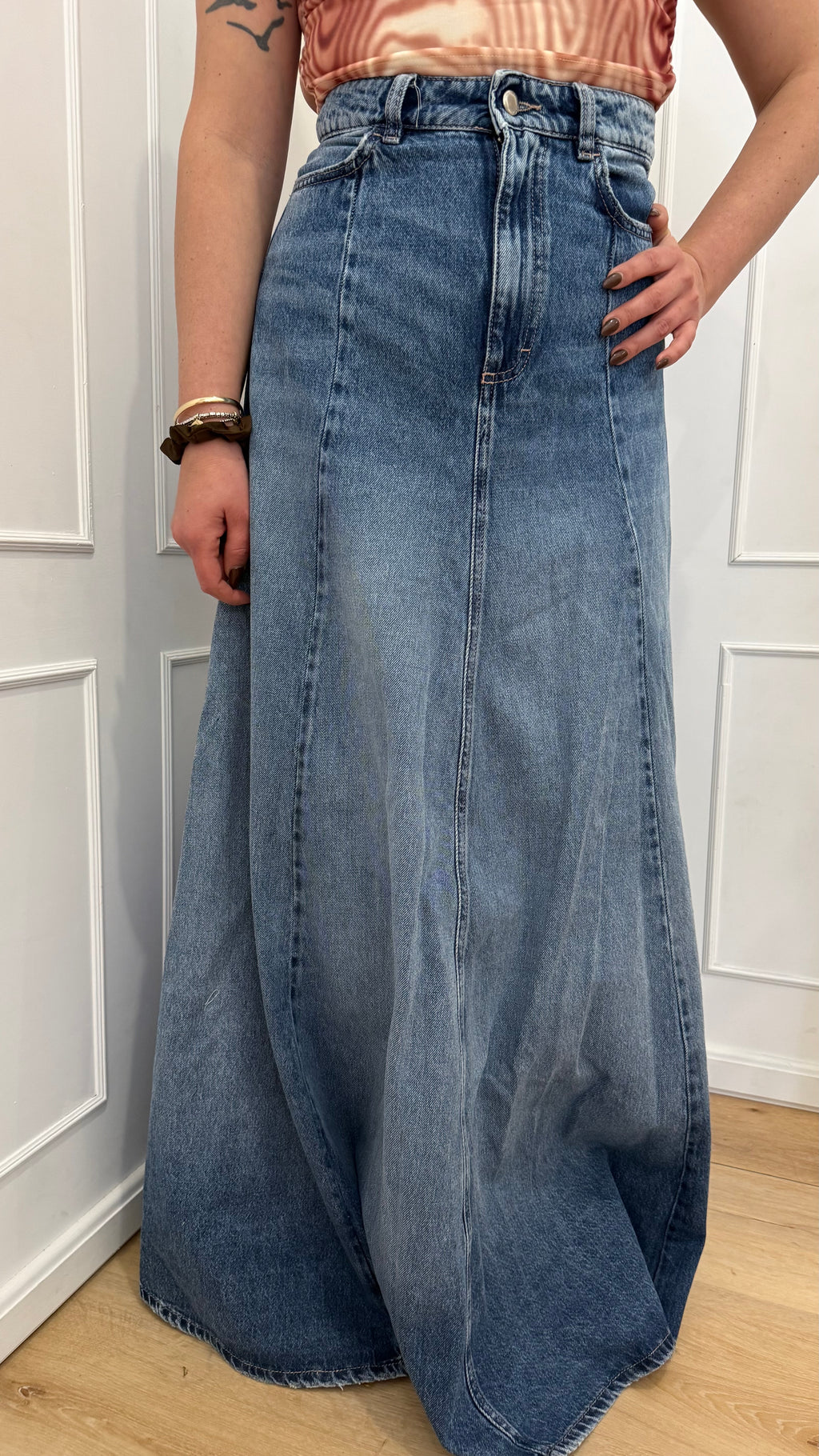 Gonna Cora Icon denim lavaggio eclipse