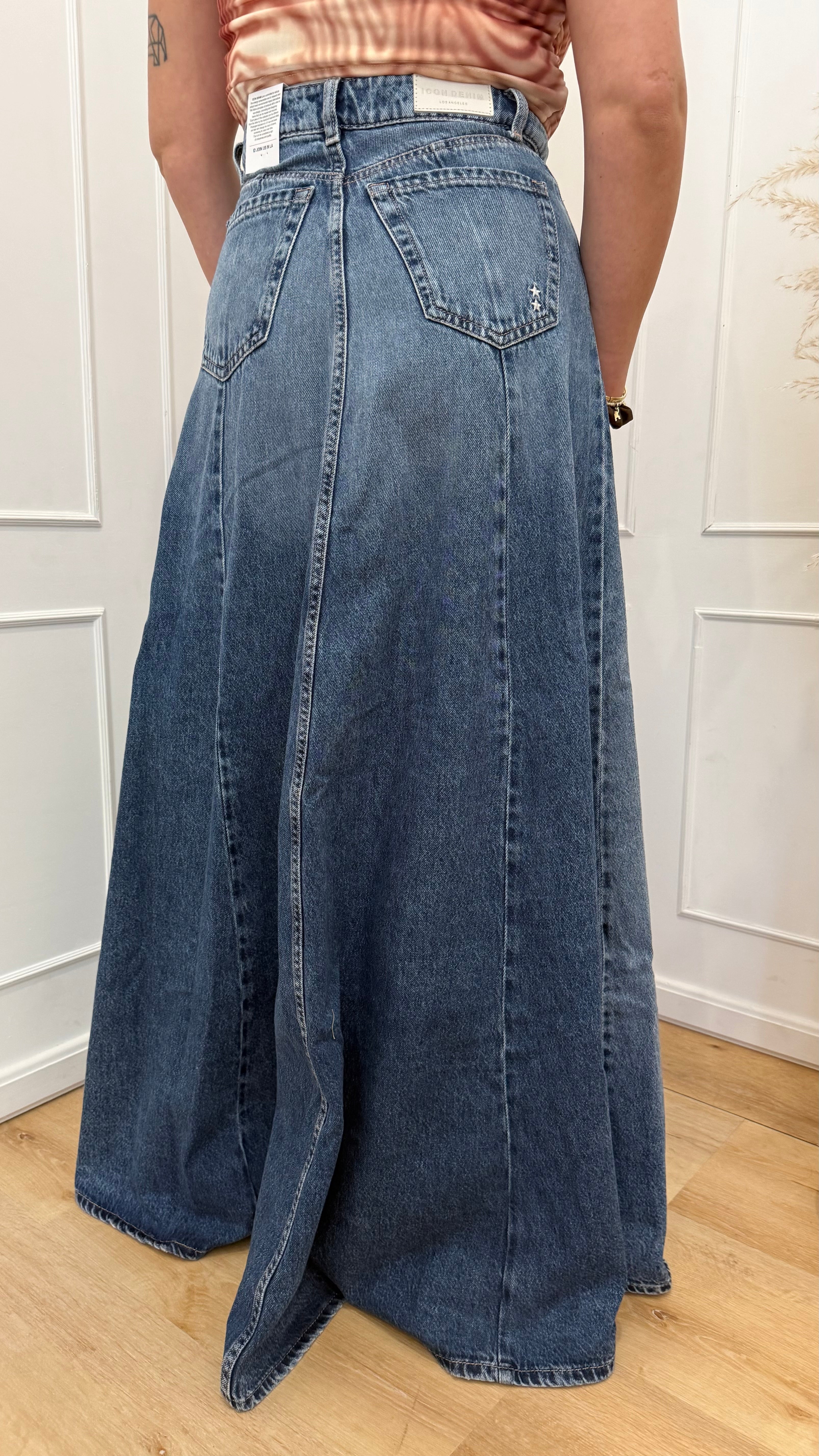 Gonna Cora Icon denim lavaggio eclipse