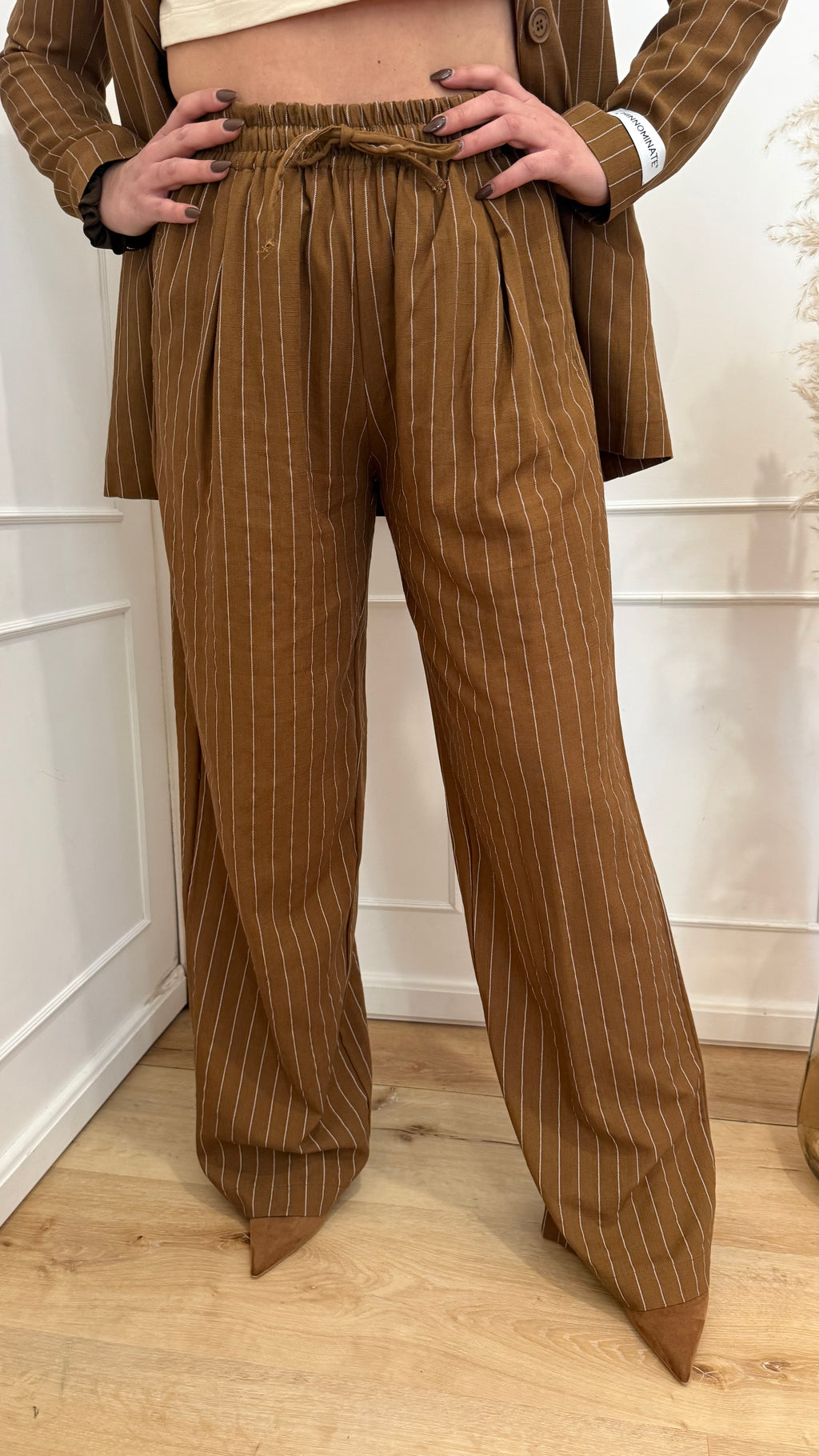 Pantalone in lino gessato Hinnominate