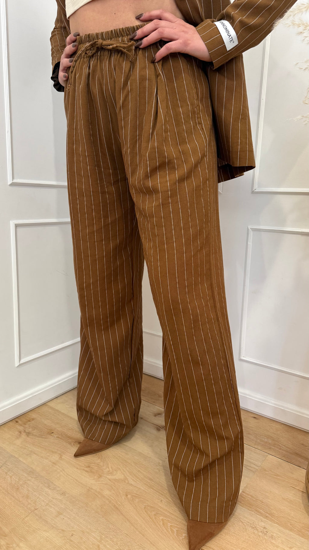 Pantalone in lino gessato Hinnominate