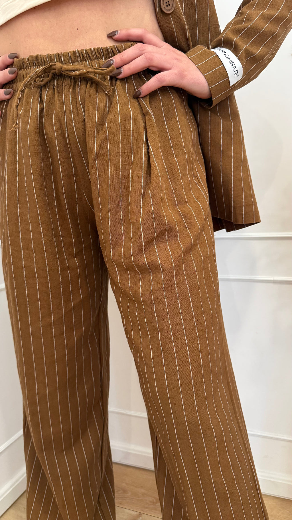 Pantalone in lino gessato Hinnominate