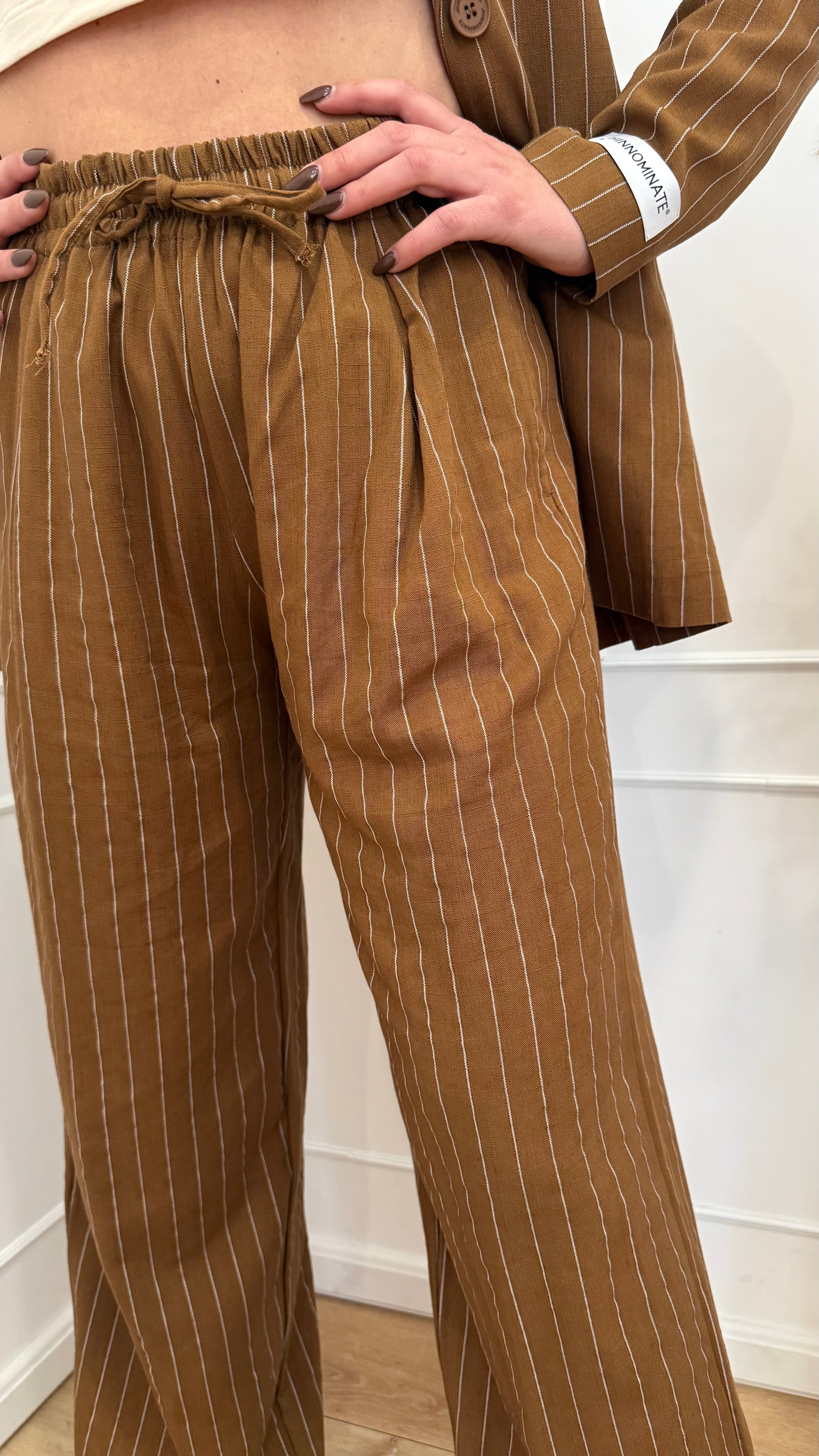 Pantalone in lino gessato Hinnominate