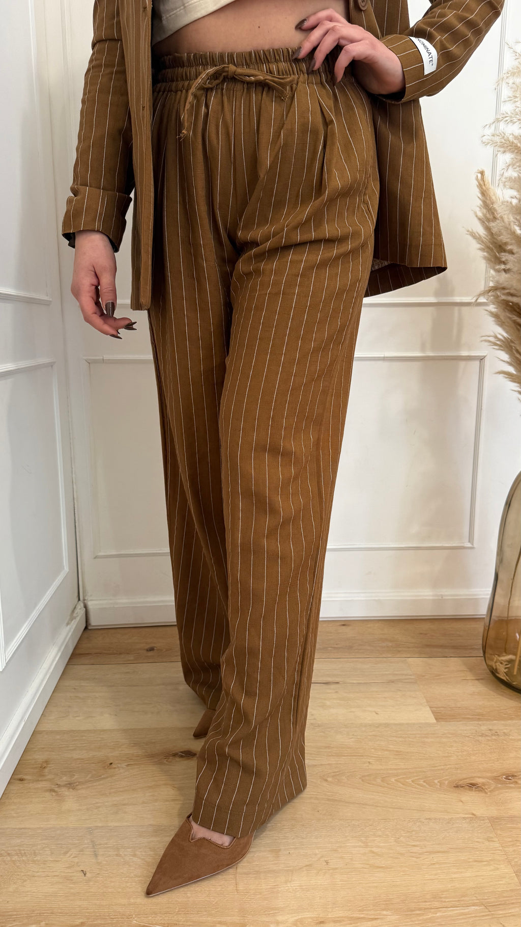 Pantalone in lino gessato Hinnominate