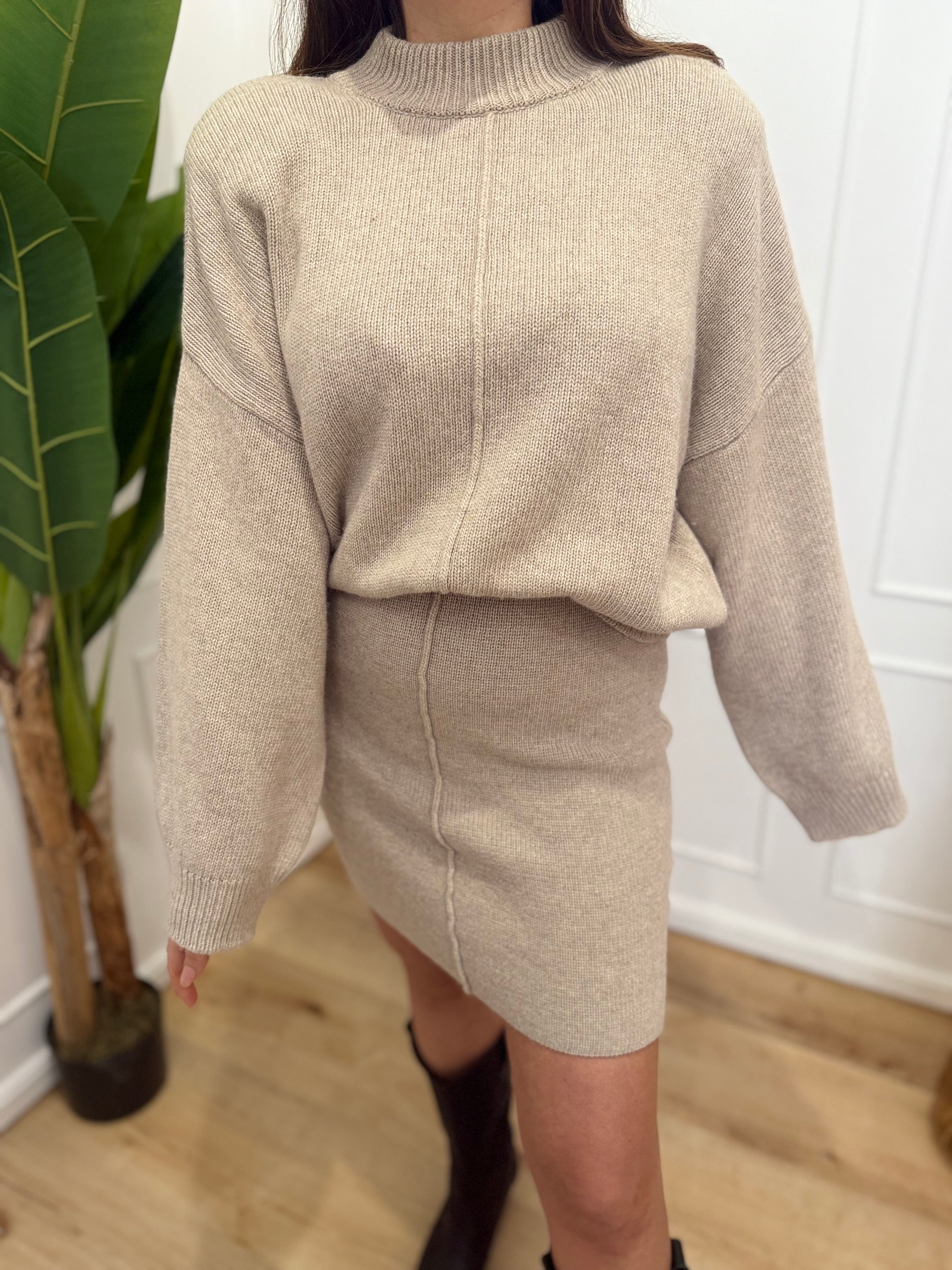 Gonna in maglia beige vicolo