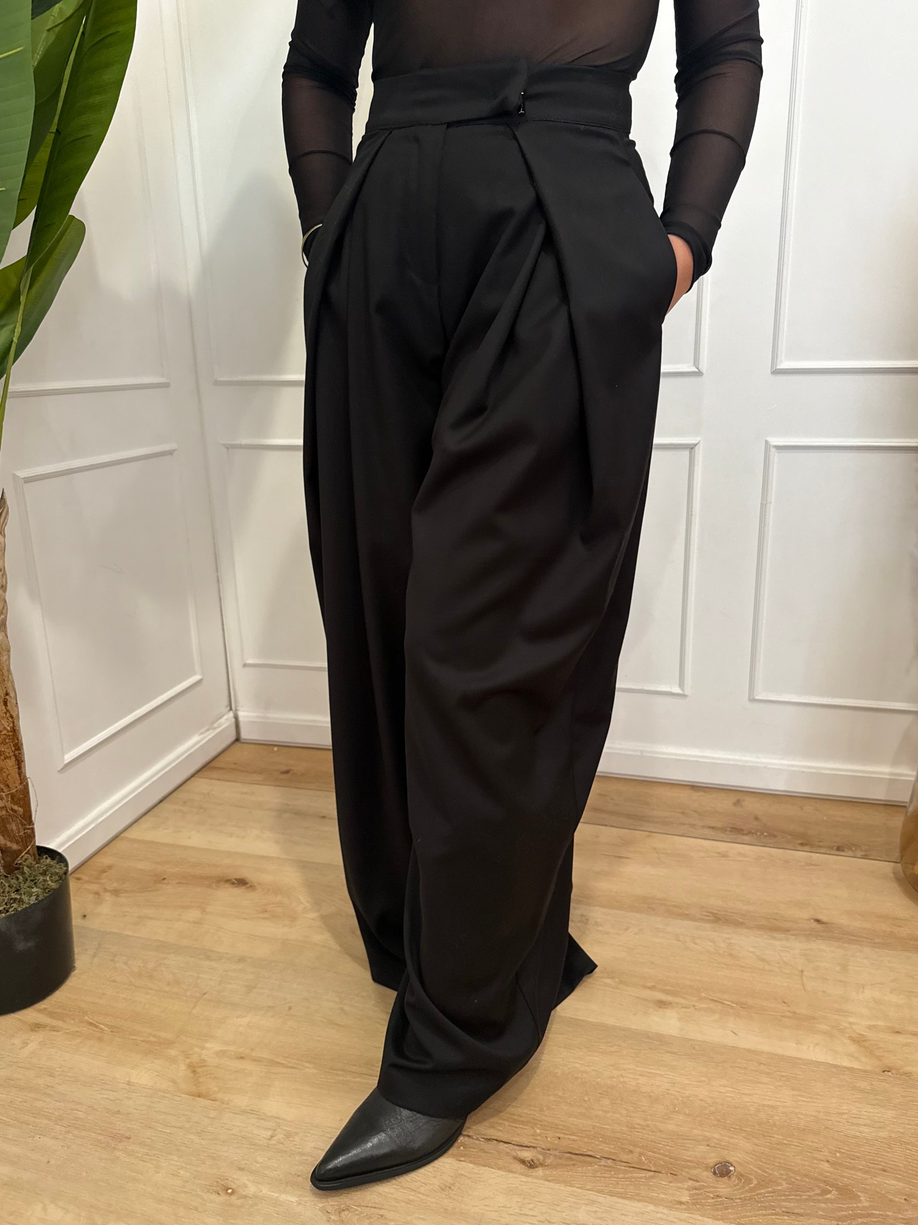 Pantalone pences largo nero vicolo