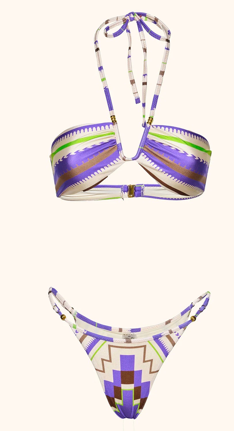 Bikini donna fascia e slip regolabile a fantasia me fui