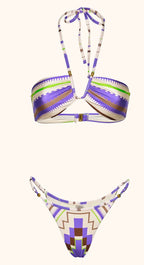 Bikini donna fascia e slip regolabile a fantasia me fui