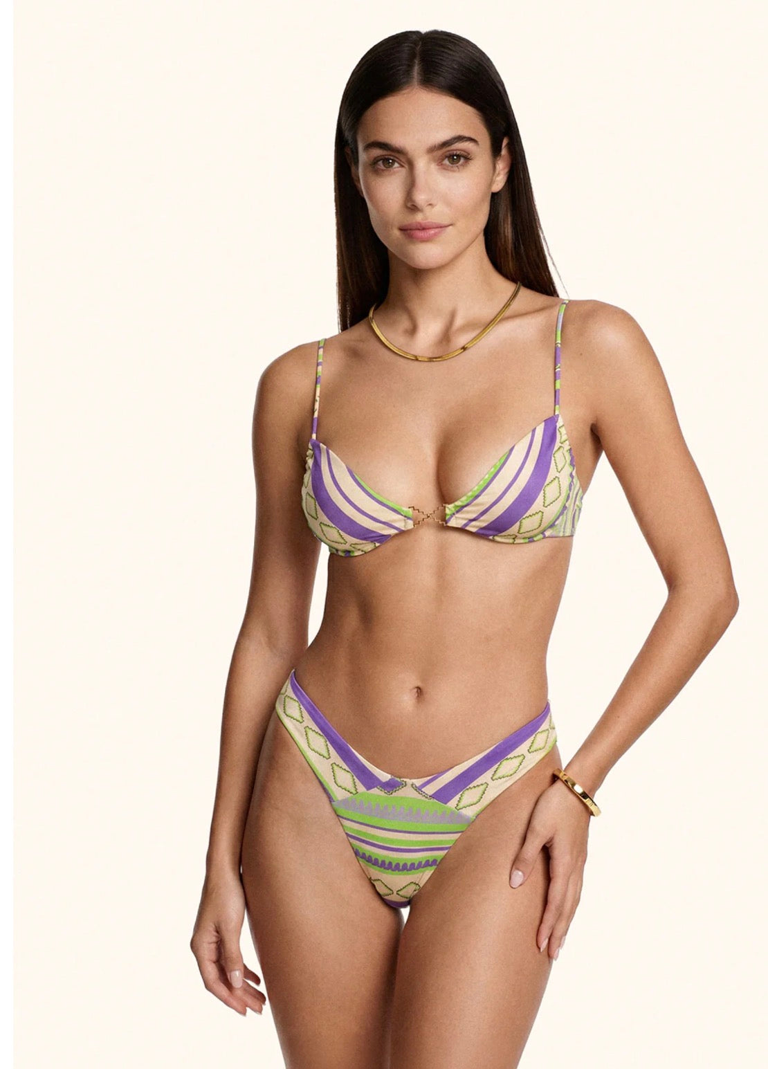Bikini fascia e slip americano fisso a fantasia me fui