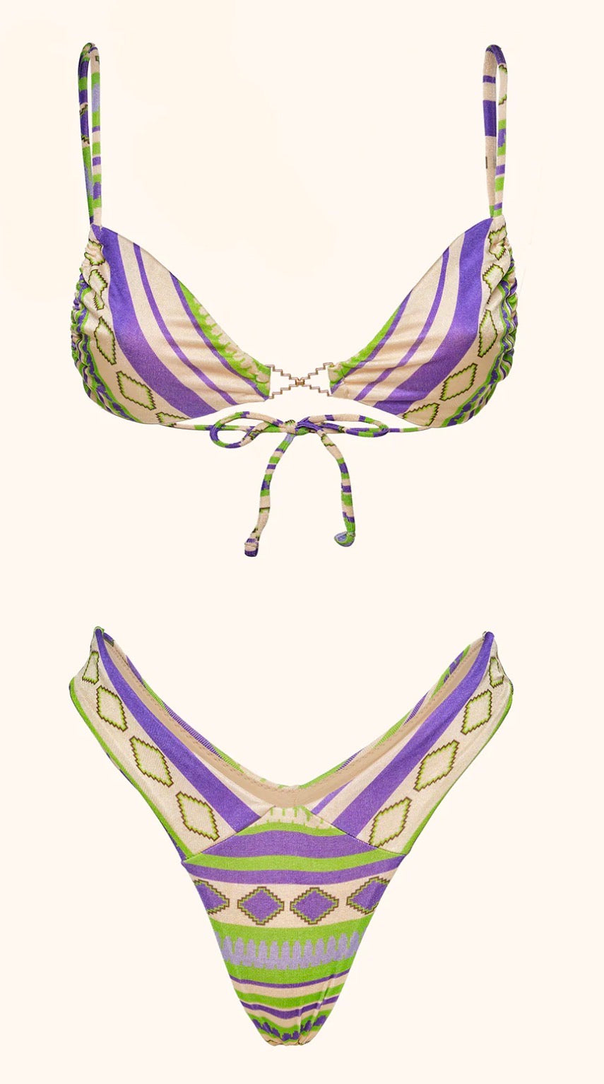 Bikini fascia e slip americano fisso a fantasia me fui