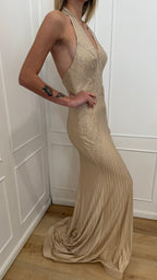 Abito spacco champagne Vivien Luxury
